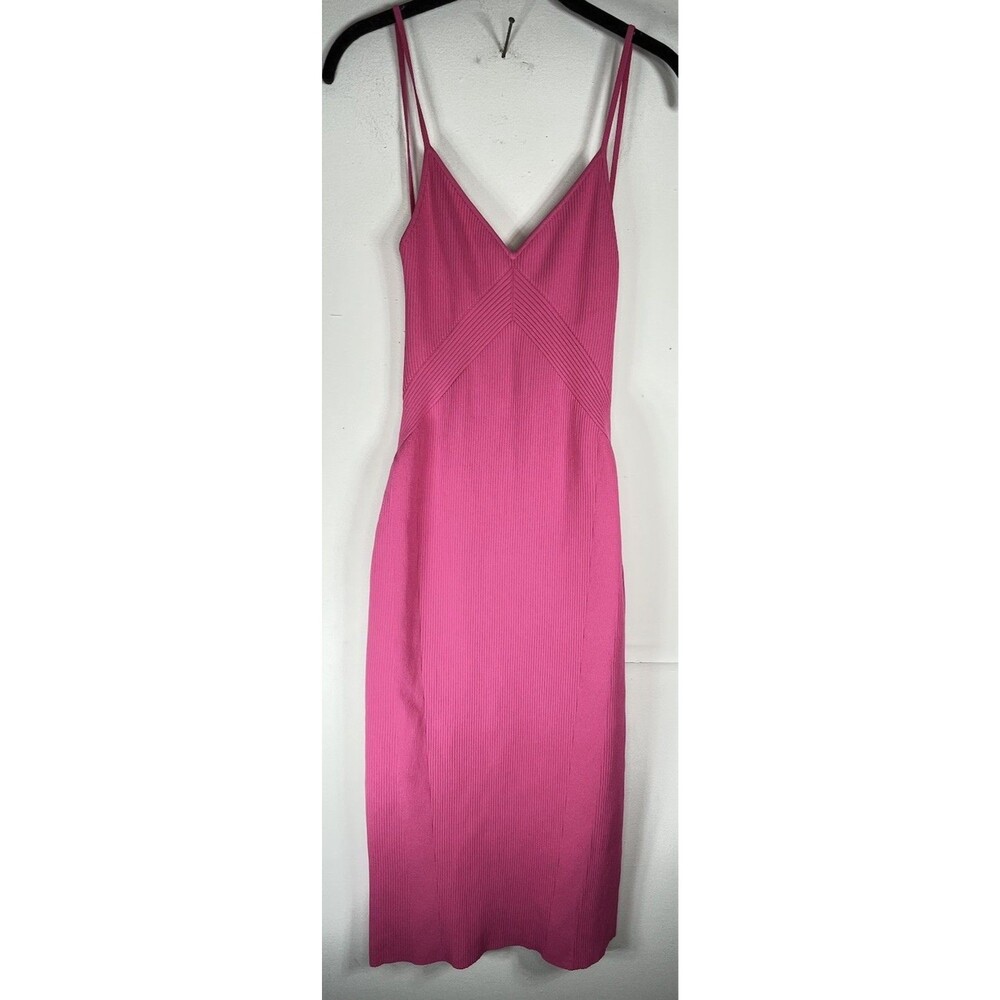 rag & bone Dress Asher Hot Pink Barbie Spaghetti Strap Knit Midi Length Small